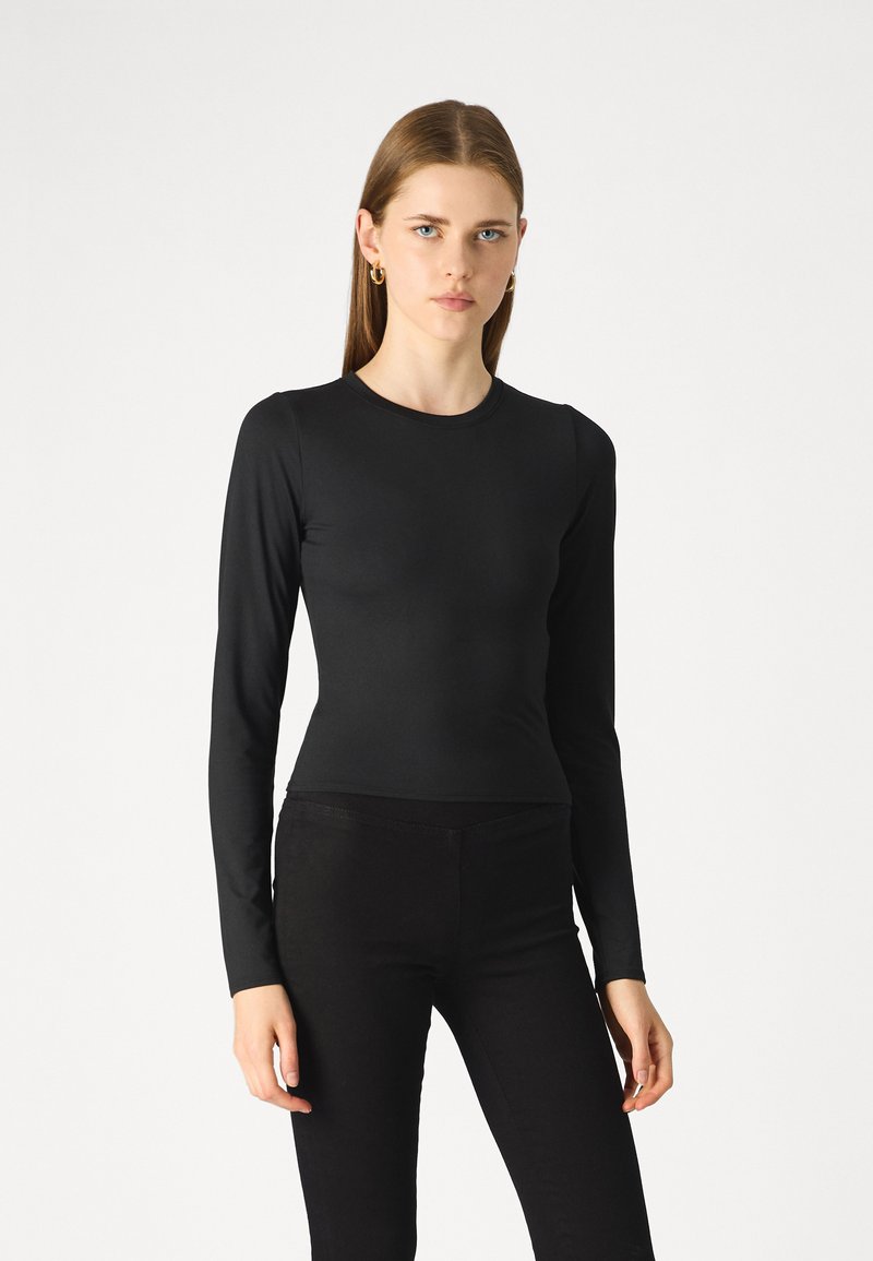 Hollister Co. Ilgarankovis viršutinės dalies drabužis - casual black