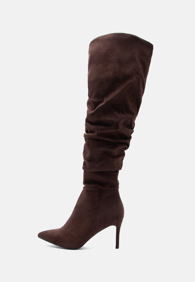 Anna Field by Zalando Cizme peste genunchi - dark brown/maroniu închis - Zalando.ro