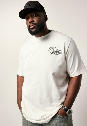 SHORT-SLEEVED EMBROIDERY - Print T-shirt - off white
