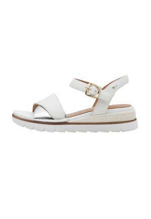 Tamaris, Wedge sandals - white silver