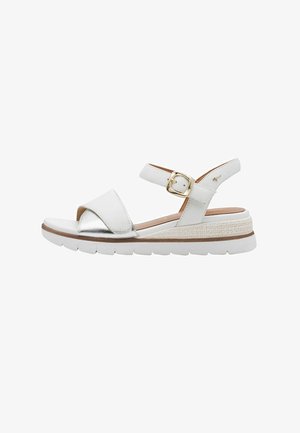 Tamaris, Wedge sandals - white silver