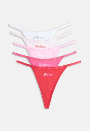 MON GOTHIC THONG 5 PACK - Thong - white/pink/red