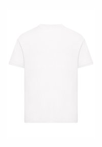 Weißes Baumwoll-T-Shirt mit kurzen Ärmeln, Rundhalsausschnitt und einer weichen Textur. Die Rückseite ist schlicht ohne Grafiken oder Verzierungen.