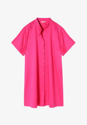 Kortærmet skjorte med krave i lys pink, lavet af glat stof, med knaplukning foran og en afslappet pasform.