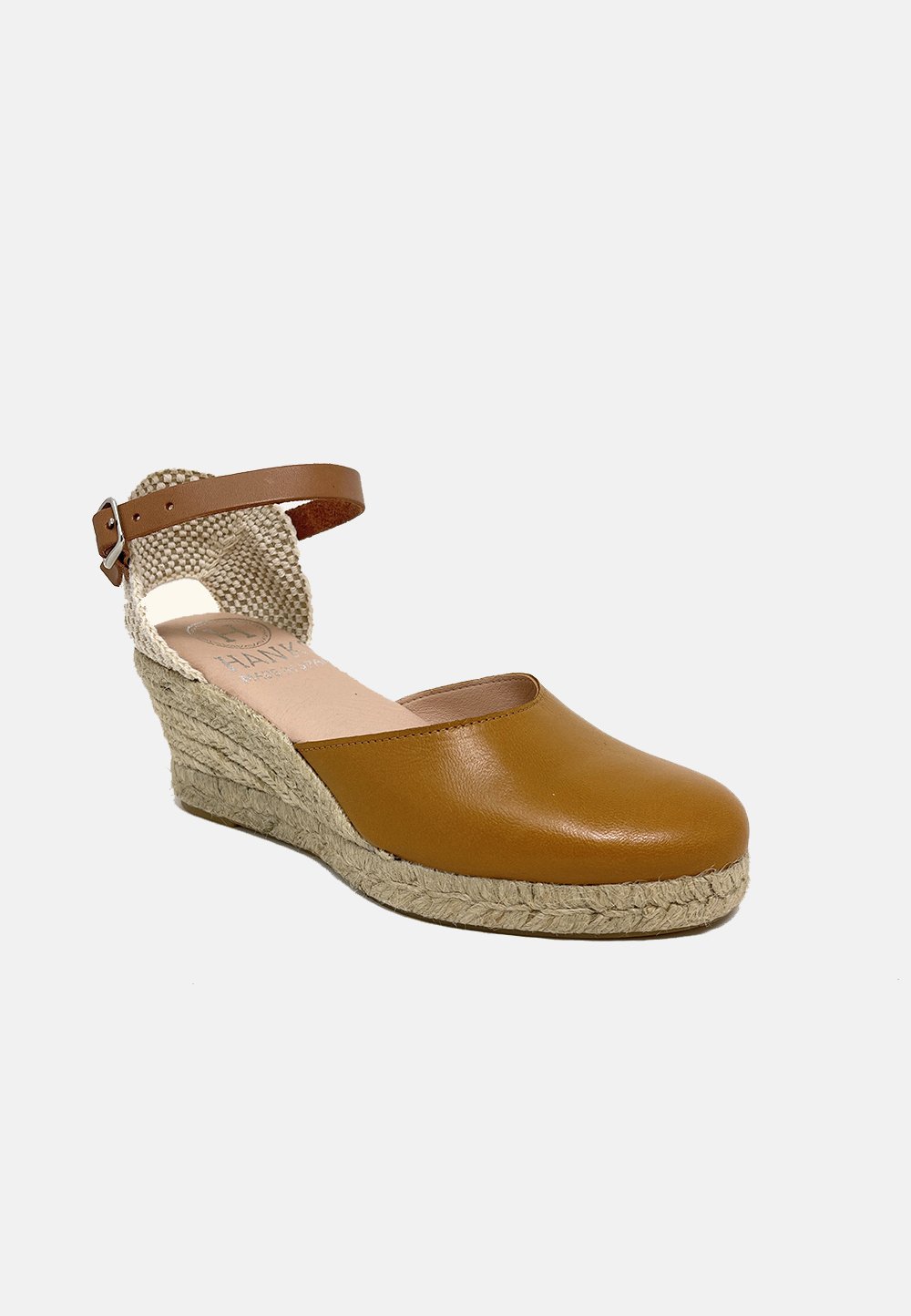 HANKS AMORGOS - Sandalias de cuña - amarillo mostaza/ cuero/mostaza -  Zalando.es