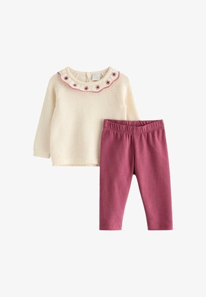 Lindex, LINDEX SET WITH FINE-KNIT JUMPER AND LEGGINGS LINDEX - Trui - dusty white