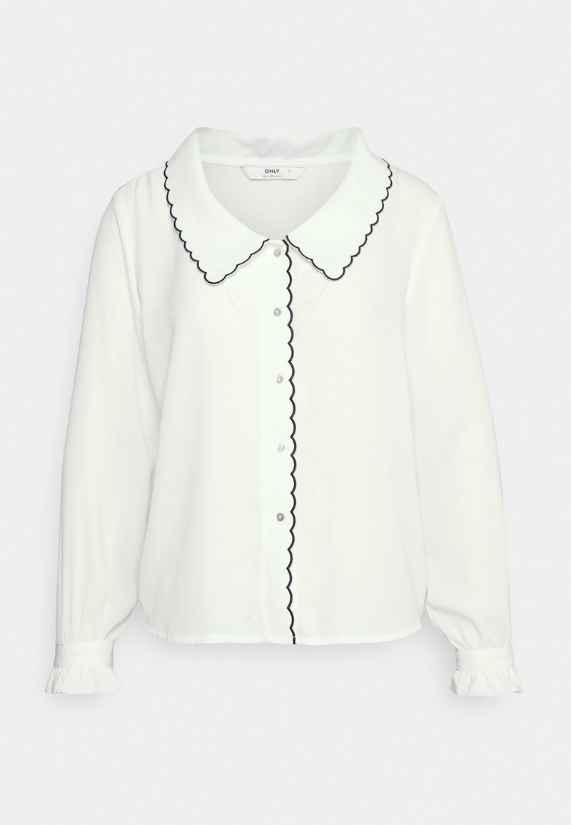 ONLY Petite ONLGABRIELLA SCALLOP - Blusa com botões - cloud dancer
