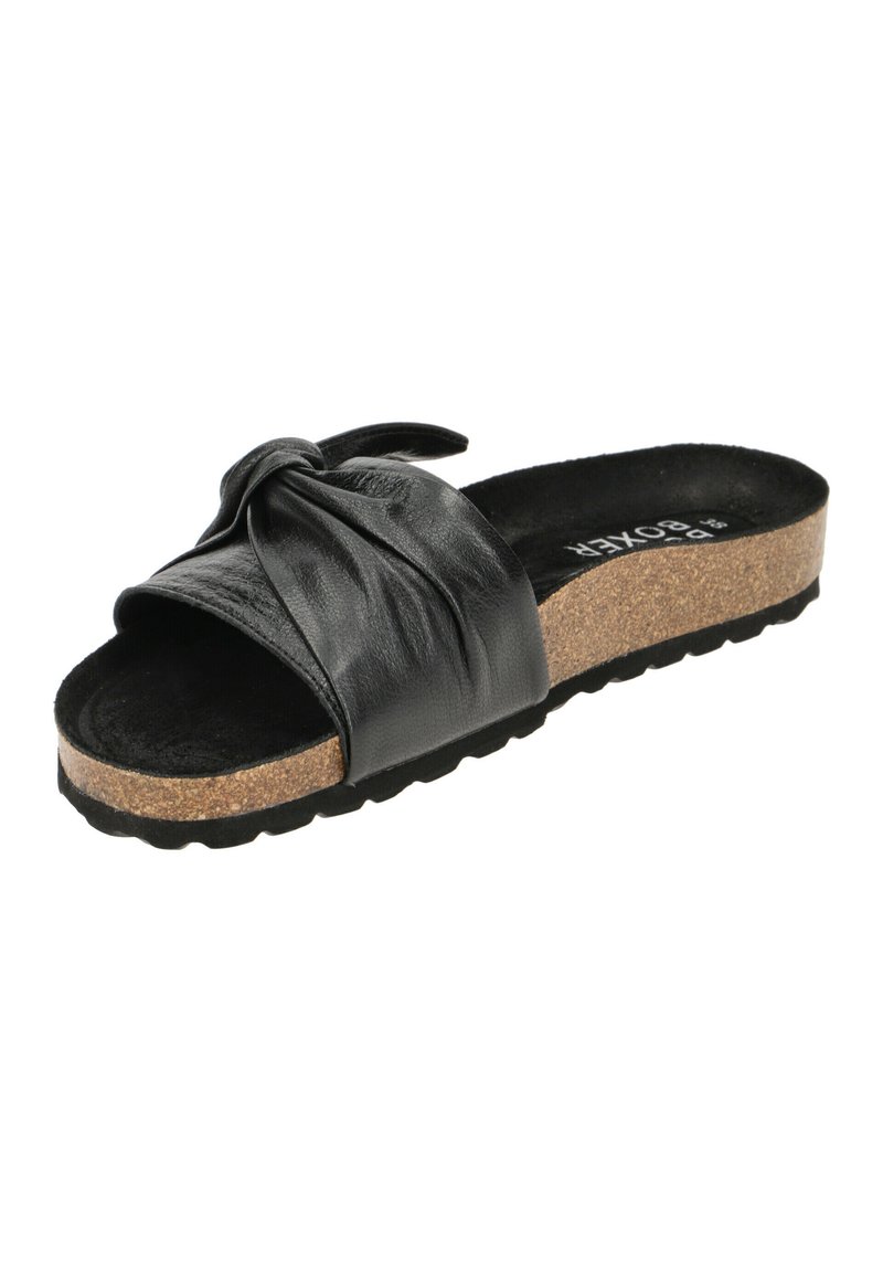 Damen Flache Pantoletten | Bullboxer Pantolette flach black/schwarz - UM18765 Damen Flache Pantoletten | Bullboxer Pantolette flach black/schwarz - UM18765