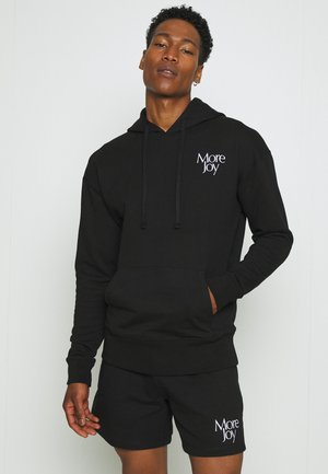 MORE JOY EMBROIDERED CLASSIC HOODY UNISEX - Mikina s kapucí - black/white