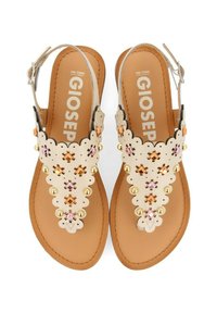 Gioseppo CON ADORNO DE FLORES CON TACHAS PARA PRELOJ - Sandalias de dedo - off white