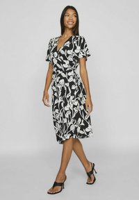 VILA VILOVIE WRAP DRESS - Vardagsklänning - black