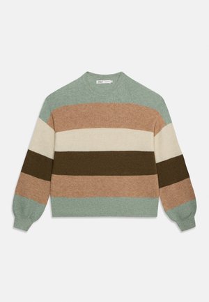 ONLY, LS STRIPE  NOOS - Pulóver - hedge green/toasted coconut/pumice stone/breen