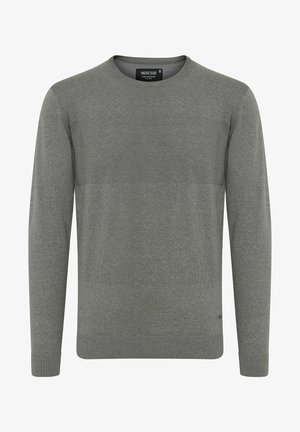 Hallide sweater, mis on valmistatud kootud materjalist, pikkae varrukatega, ümmarguse kaelusega ning tekstuurse mustriga rindkere ja õlgadel.