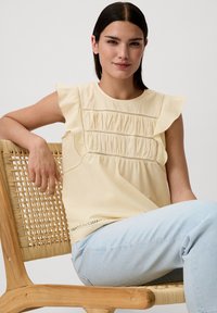 comma casual identity MIT ZIERBORTE - Bluse - hellgelb