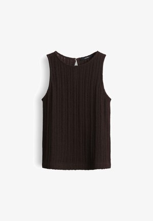 someday., LOOSE RIBBED OPEN FRONT - Top - dark truffle