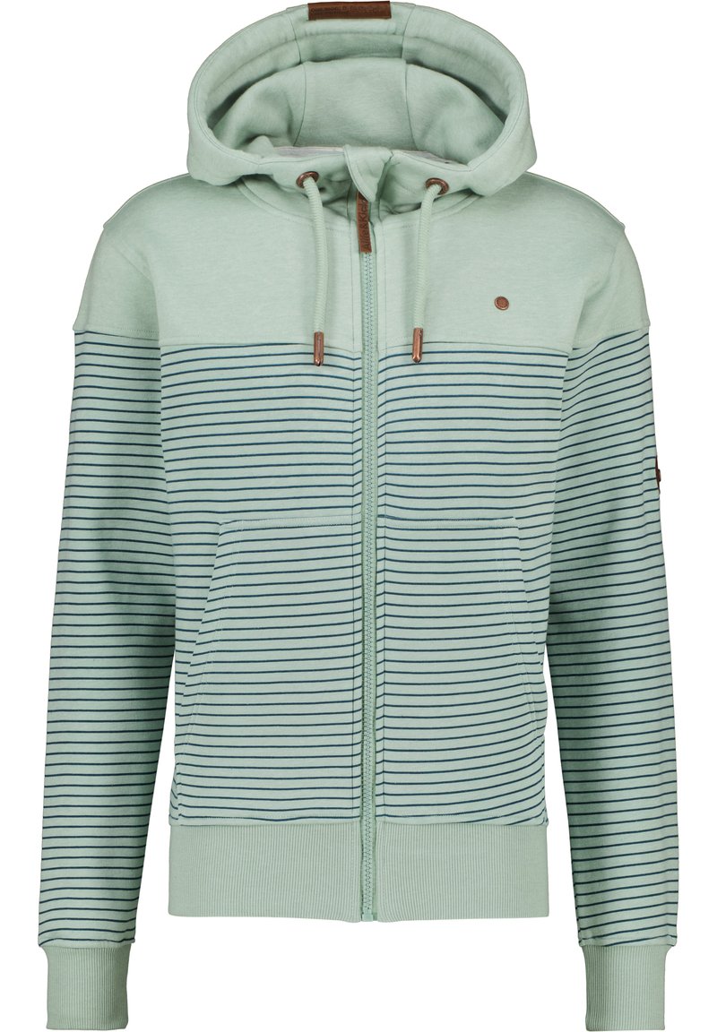 alife & kickin Sweater met rits groen gemêleerd alife & kickin Sweater met rits groen gemêleerd