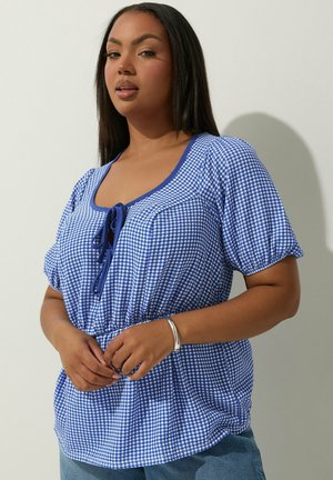 BOW TIE FRONT - Blouse - blue