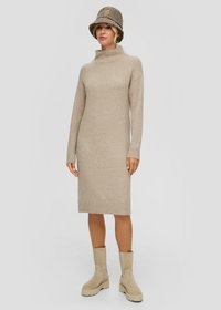 s.Oliver STEHKRAGEN - Gebreide jurk - sandfarben