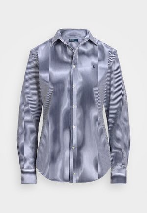 Polo Ralph Lauren SLIM FIT STRIPED COTTON SHIRT - Skjortebluse - white/fall royal