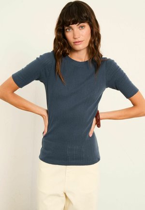 REGULAR FIT - POINTELLE  - T-Shirt basic - navy