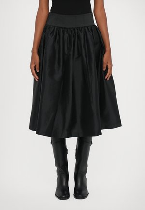 AIMON MIDI SKIRT - Falda acampanada - black