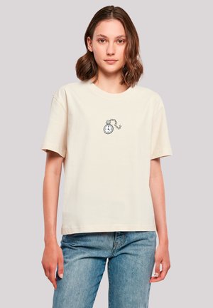 F4NT4STIC ALICE IM WUNDERLAND UHR HASE - T-Shirt print - whitesand