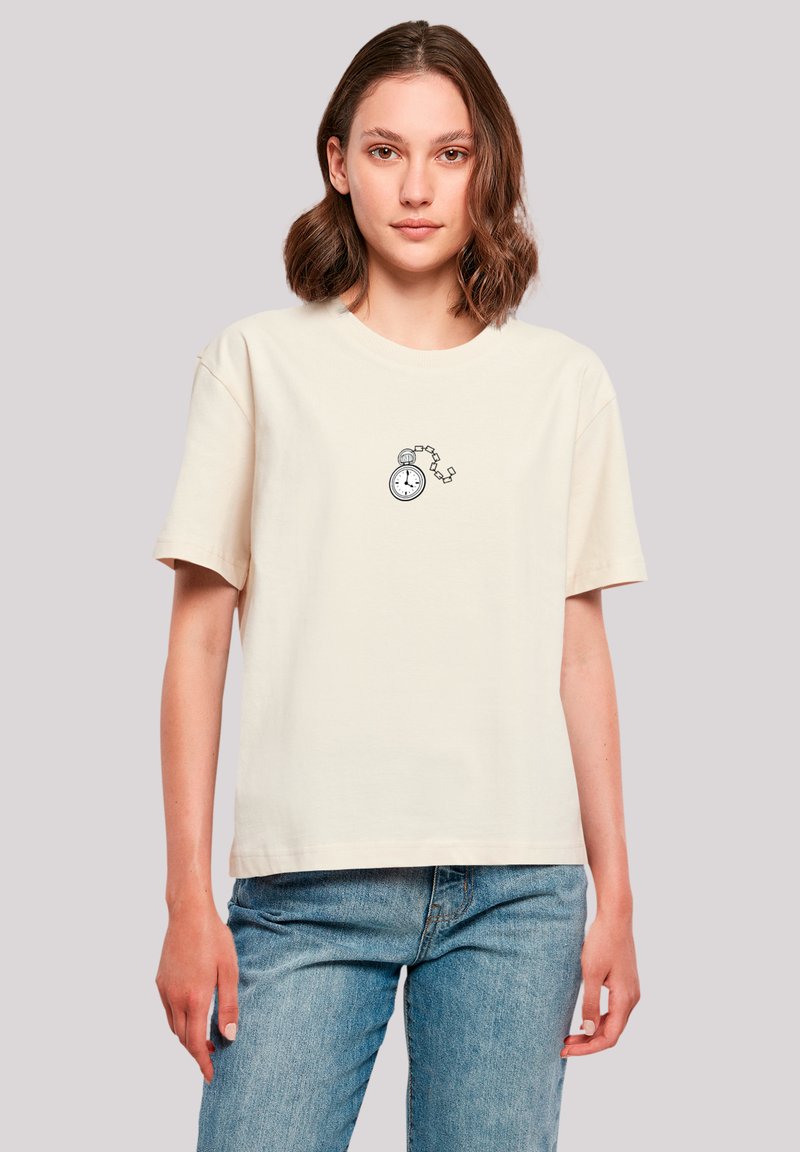 F4NT4STIC ALICE IM WUNDERLAND UHR HASE - Print T-shirt - whitesand
