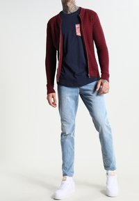KnowledgeCotton Apparel Cardigan - dark red