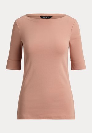 Lauren Ralph Lauren, STRETCH COTTON BOATNECK TEE - T-shirt basique - pink sienna