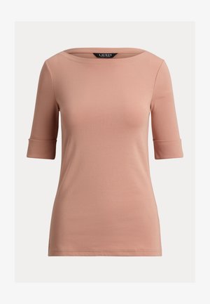 Lauren Ralph Lauren, STRETCH COTTON BOATNECK TEE - T-shirt basique - pink sienna