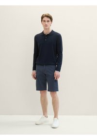 TOM TAILOR - Shorts - navy structure print Miniatuurafbeelding 1