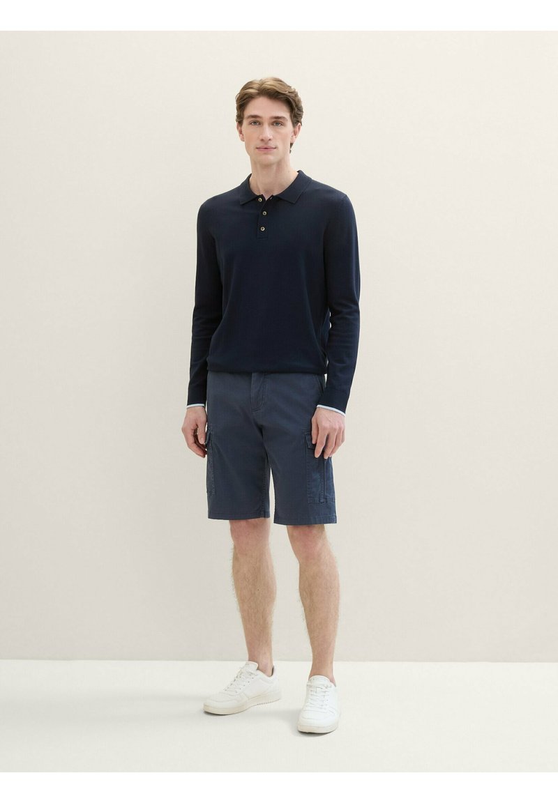 TOM TAILOR Shorts - navy structure print