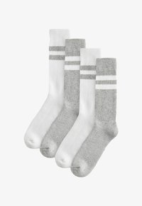 Sélectionné, white grey double stripe
