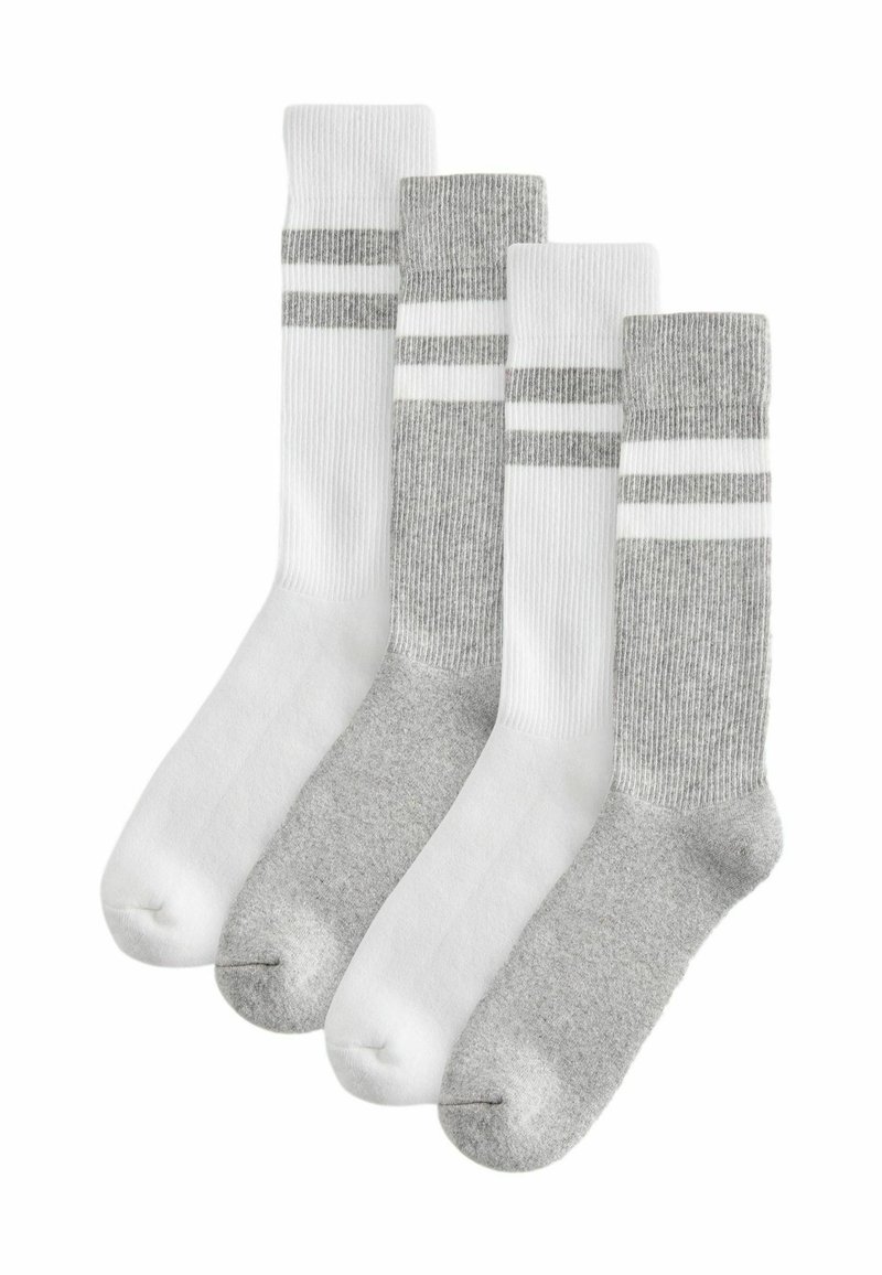 Next 4 PACK - Strømper - white grey double stripe