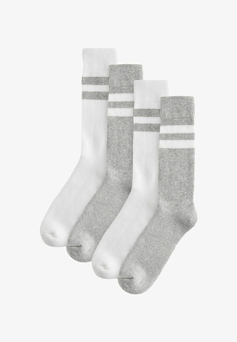 Next 4 PACK - Strømper - white grey double stripe