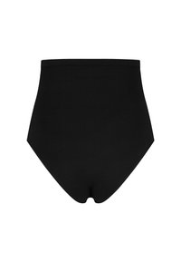 Mutande nere a vita alta realizzate in tessuto morbido con design senza cuciture e senza cuciture visibili, dotate di una morbida fascia elastica in vita.