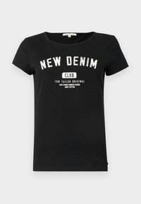 SLIM SPORTY PRINTED TEE - Apdrukāts T-krekls - deep black