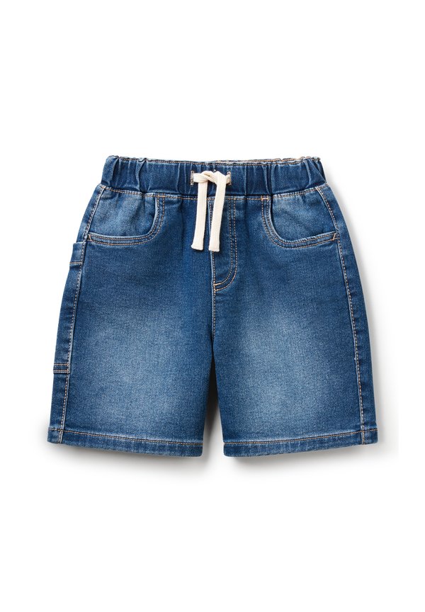 BERMUDA IN ELASTICATED WAIST DRAWSTRING BIG SIDE POCKET WITH EMBROIDERED LOGO - Jeans Shorts