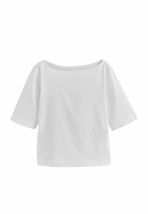 Next, REGULAR FIT - SUPIMA BOAT NECK SHORT SLEEVE T-SHIRT - Basic T-shirt - white