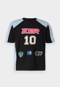 PANELED RUGBY TEE UNISEX - Printtipaita - black