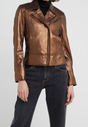 Leren jas - gold-coloured