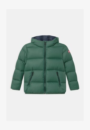 JUNIOR HOODED UNISEX - Bunda z prachového peří - iguana/navy blue