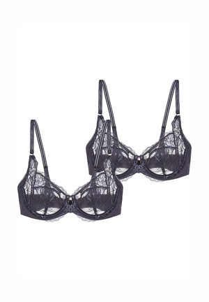 2-PACK WILD PEONY FLORALE - Bøjle-bh - pebble grey