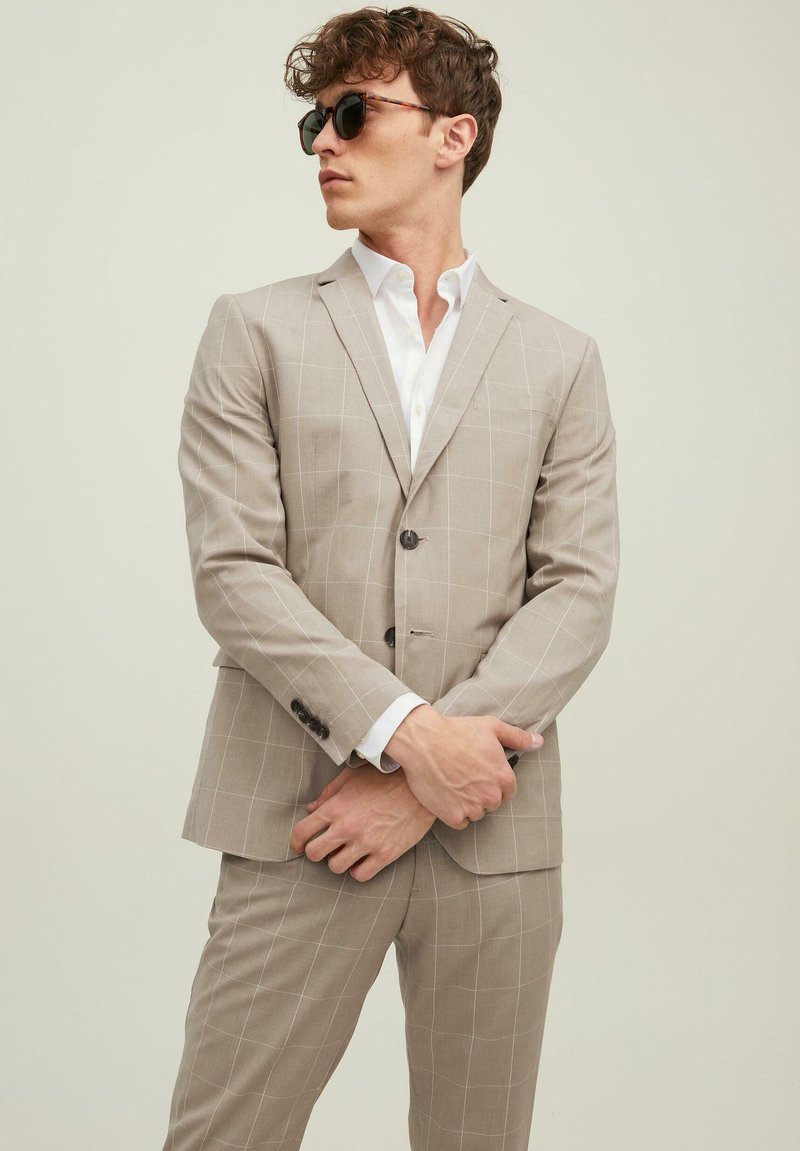 Jack & Jones JPRFRANCO CHECK  - Suit jacket - curds whey