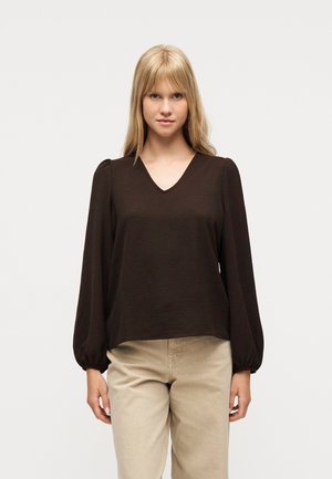 VMALVA V NECK - Blúzka - chocolate torte