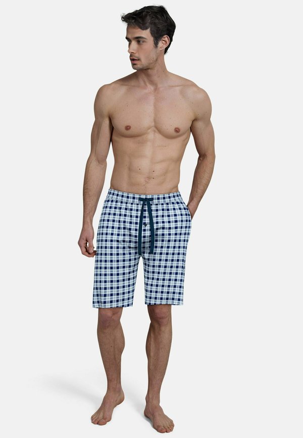 Nachtwäsche Hose - blau hell karo