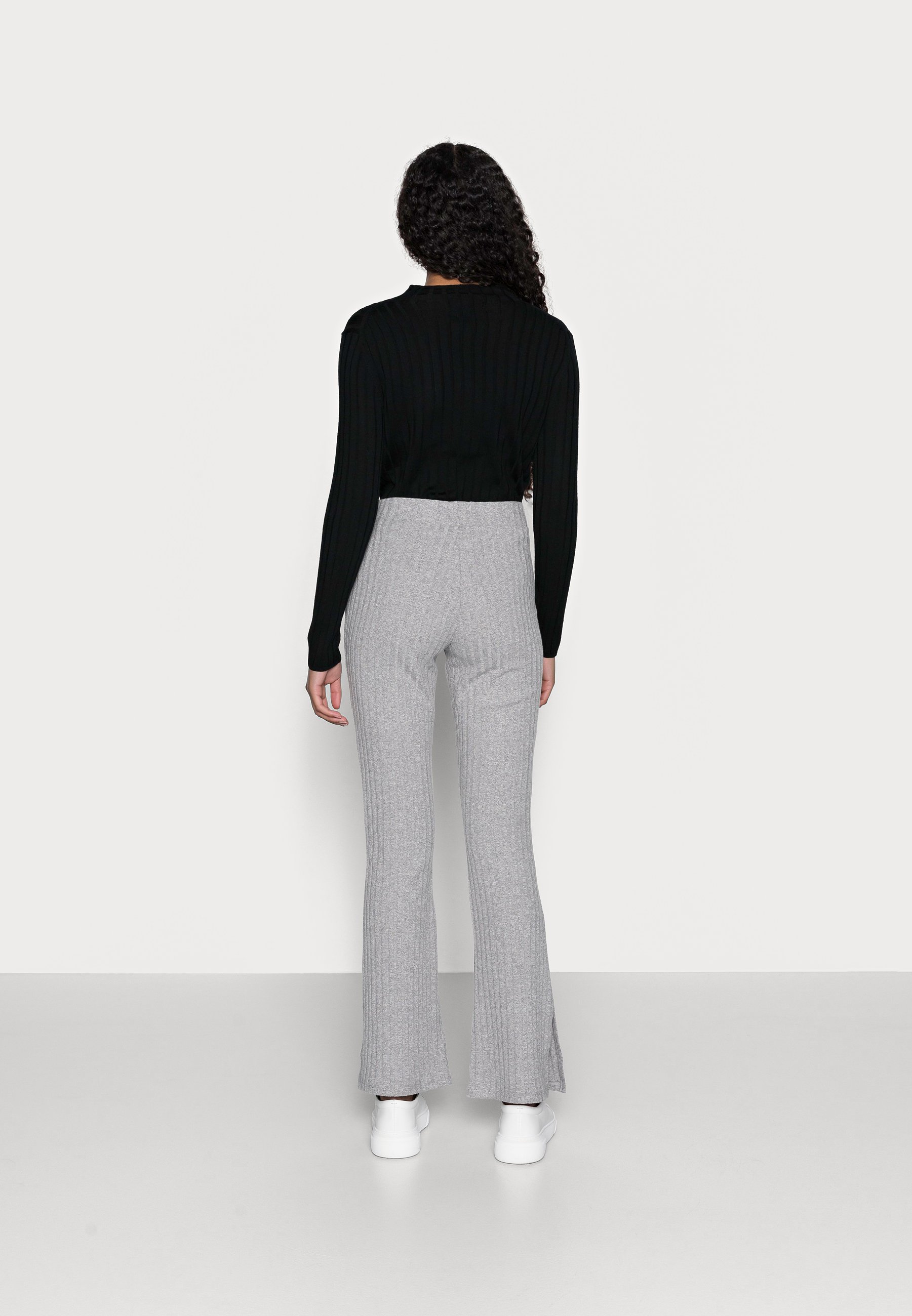 Gina Tricot Petite TARA TROUSERS - Trousers - grey melange/grey - Zalando.de