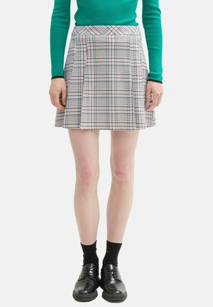 MIT KAROMUSTER - A-Linien-Rock - beige green check