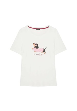 Fiorella Rubino, T-SHIRT CON STAMPA BASSOTTO - Camiseta estampada - bianco