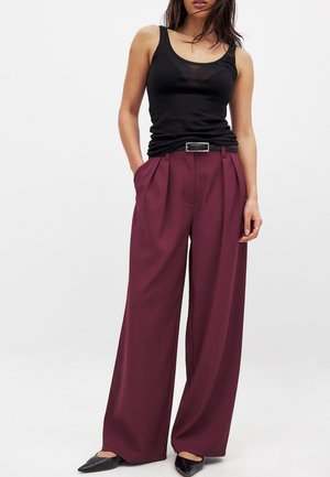 NA-KD WIDE LEG - Pantalones - burgundy